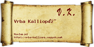Vrba Kalliopé névjegykártya