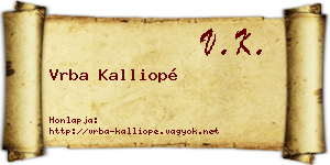 Vrba Kalliopé névjegykártya