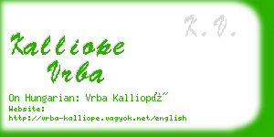 kalliope vrba business card